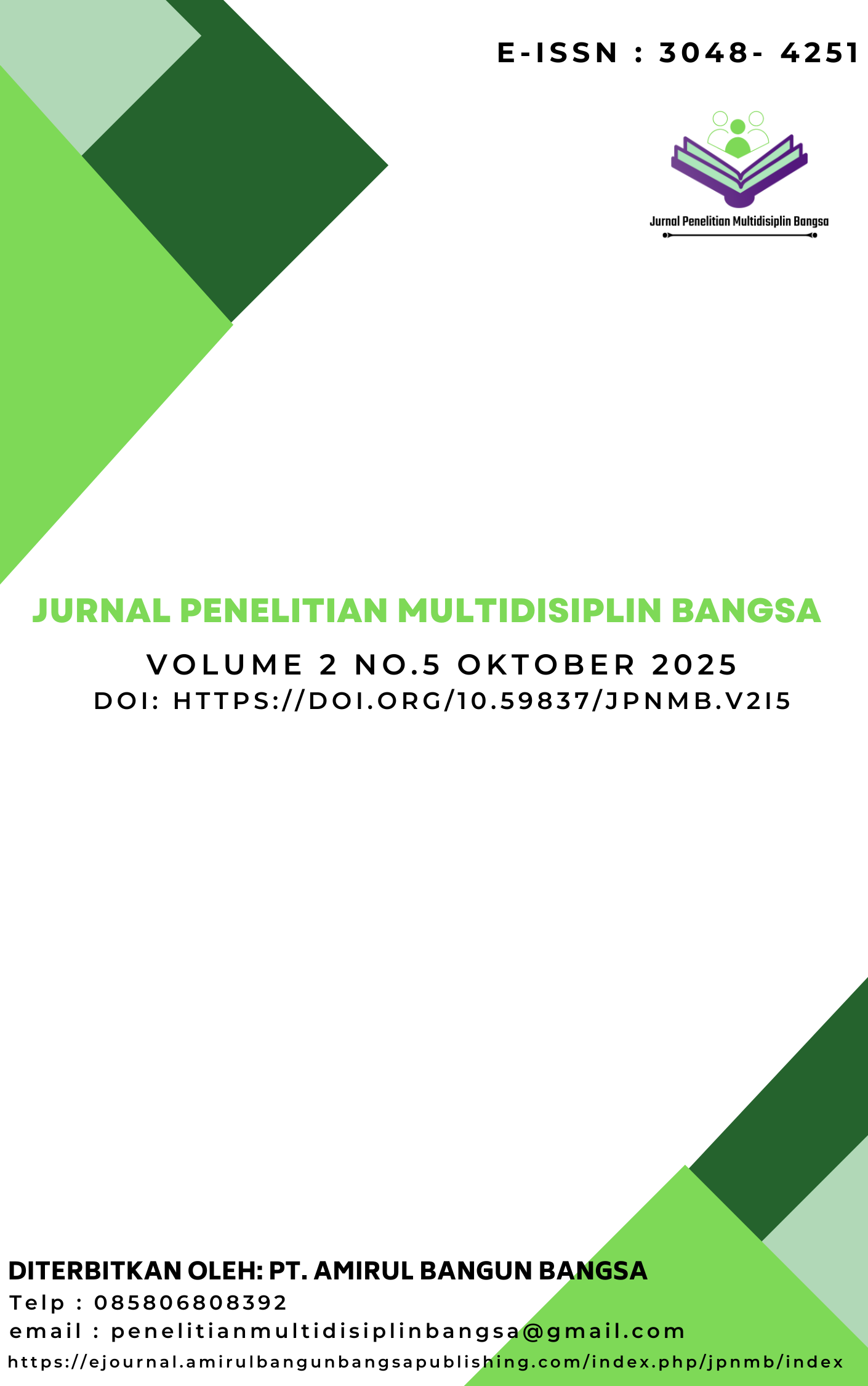 					View Vol. 2 No. 5 (2025): Oktober
				